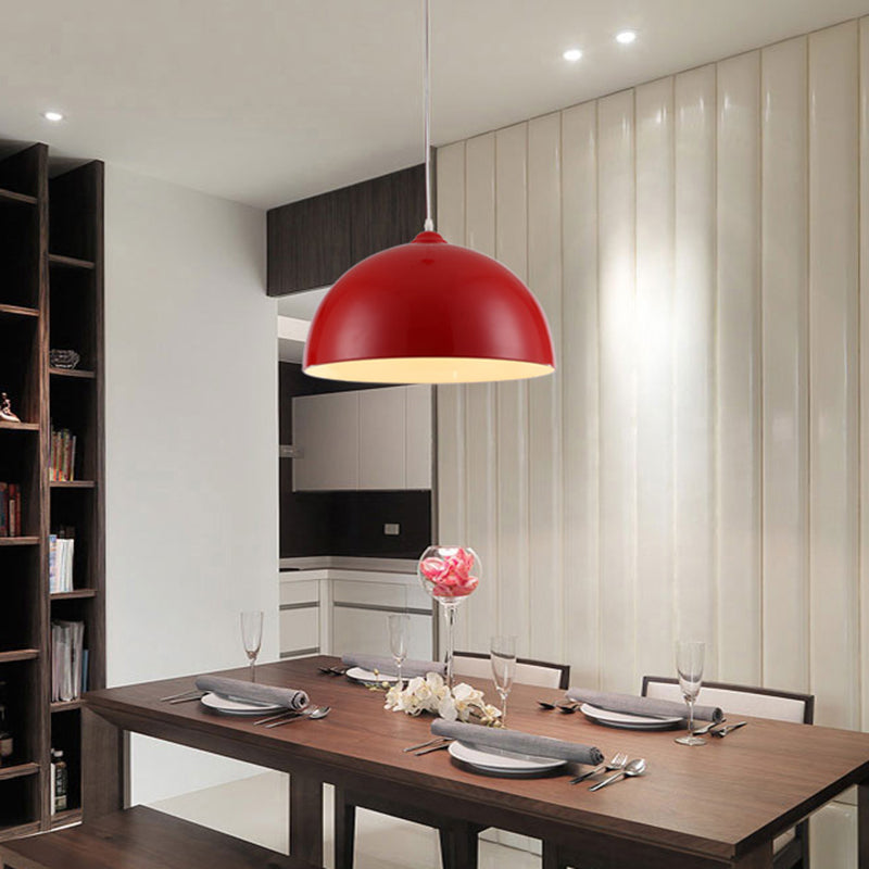 Lámpara colgante de tono de cúpula de 1 luces, luz colgante de metal contemporáneo para restaurante