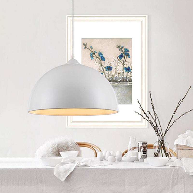 Lámpara colgante de tono de cúpula de 1 luces, luz colgante de metal contemporáneo para restaurante
