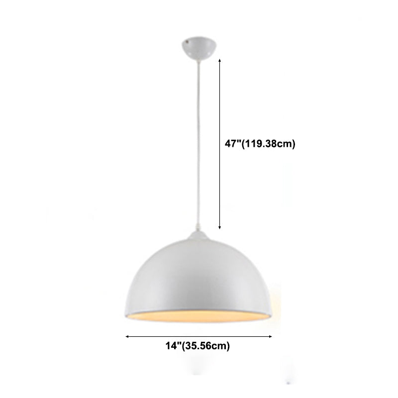 Lámpara colgante de tono de cúpula de 1 luces, luz colgante de metal contemporáneo para restaurante