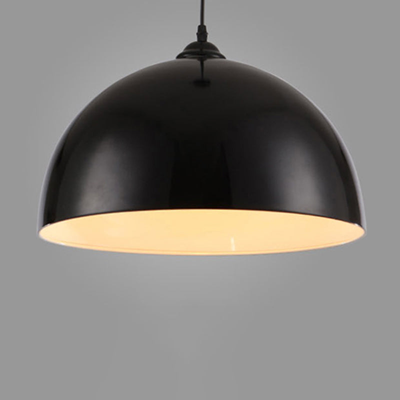Lámpara colgante de tono de cúpula de 1 luces, luz colgante de metal contemporáneo para restaurante