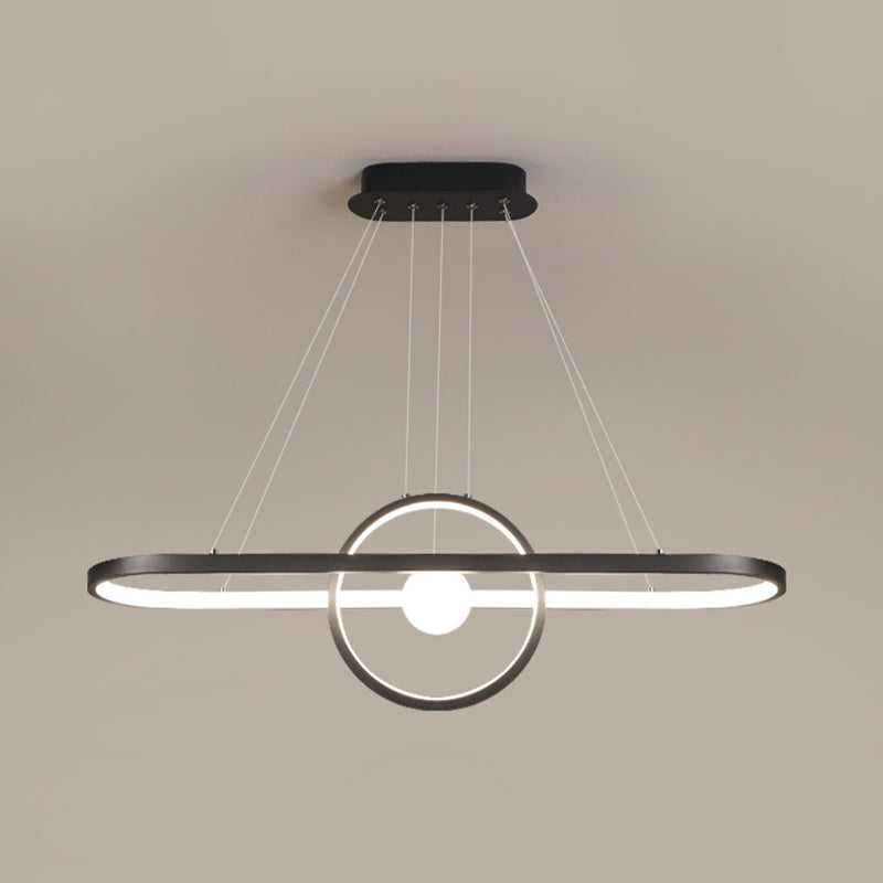 Geometric Island Lights Modern Kitchen Island Lighting Metal 3 Light Island Lamps in Black