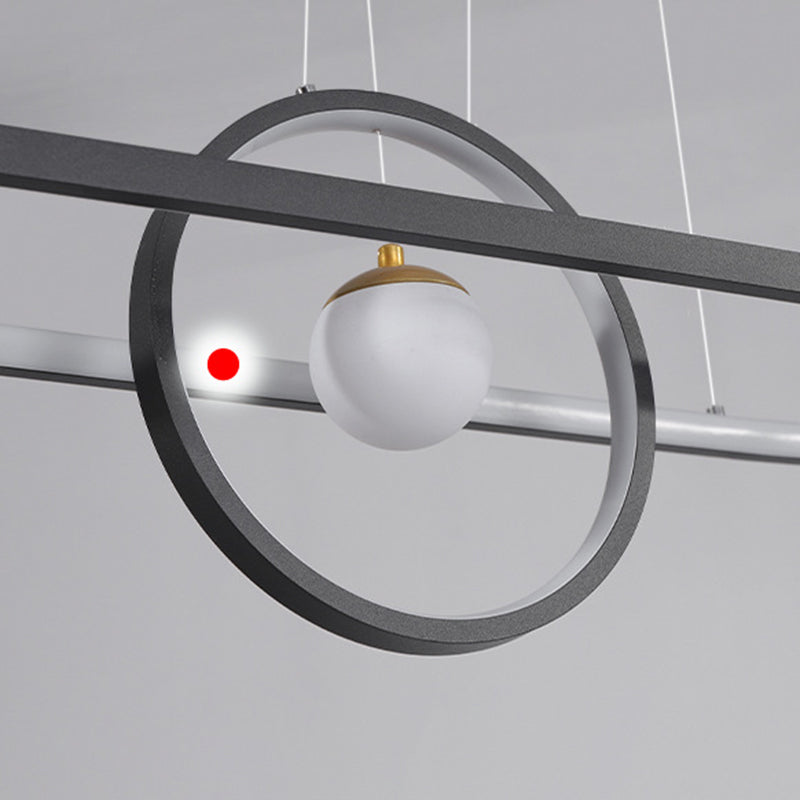 Geometric Island Lights Modern Kitchen Island Lighting Metal 3 Light Island Lamps in Black