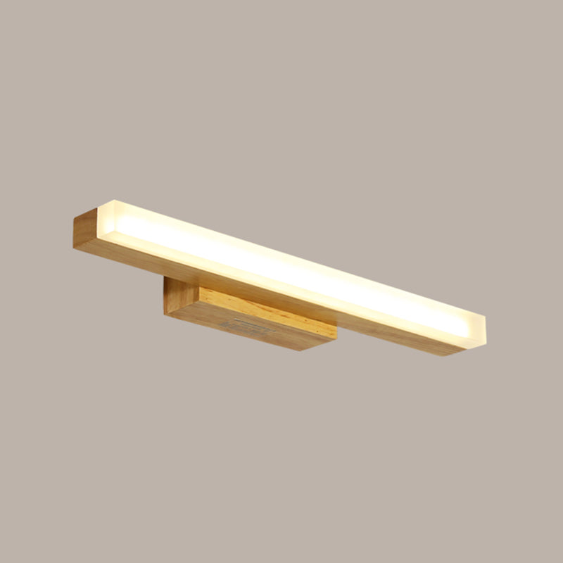 Metal Linear Shade Mirror Wall Lights Modern 1 Head Wall Mount Fixture in Brown