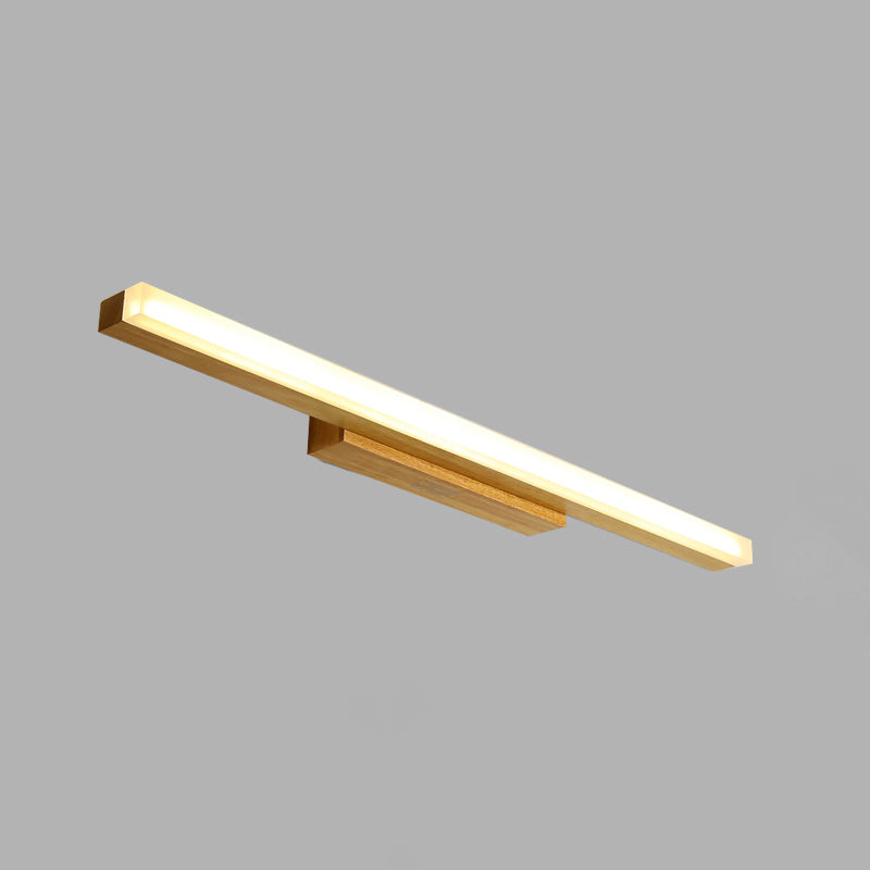 Metal Linear Shade Mirror Wall Lights Modern 1 Head Wall Mount Fixture in Brown