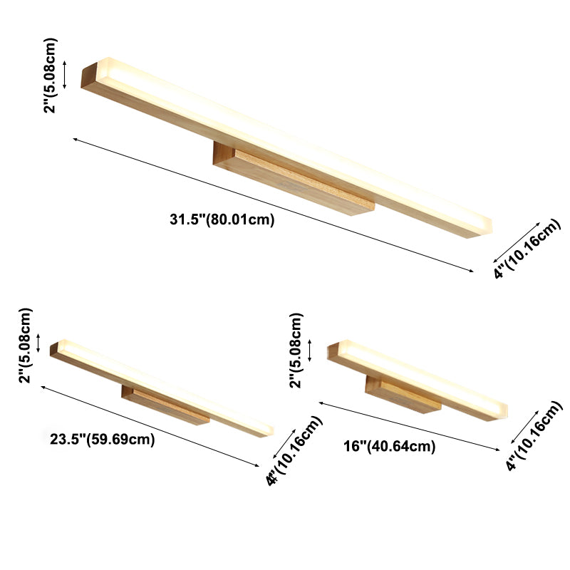 Metalen lineaire schaduw spiegel wandlampen modern 1 kop muurbevestiging in bruin