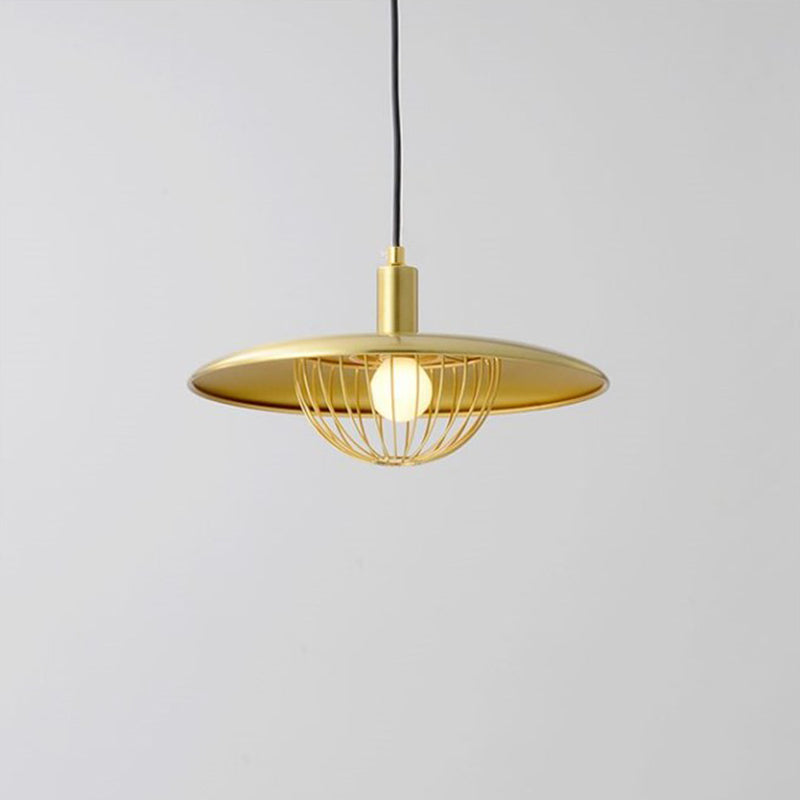 Minimalistischer Innenheimer hell, flacher Schatten mit Käfigmetall 1-Licht-Anhängerbeleuchtung