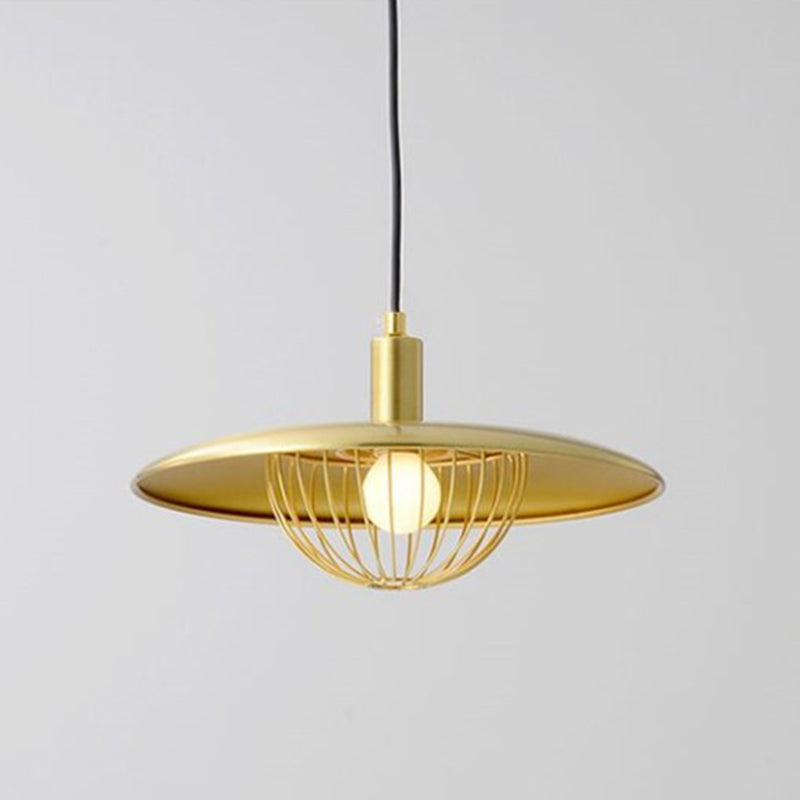 Minimalistischer Innenheimer hell, flacher Schatten mit Käfigmetall 1-Licht-Anhängerbeleuchtung