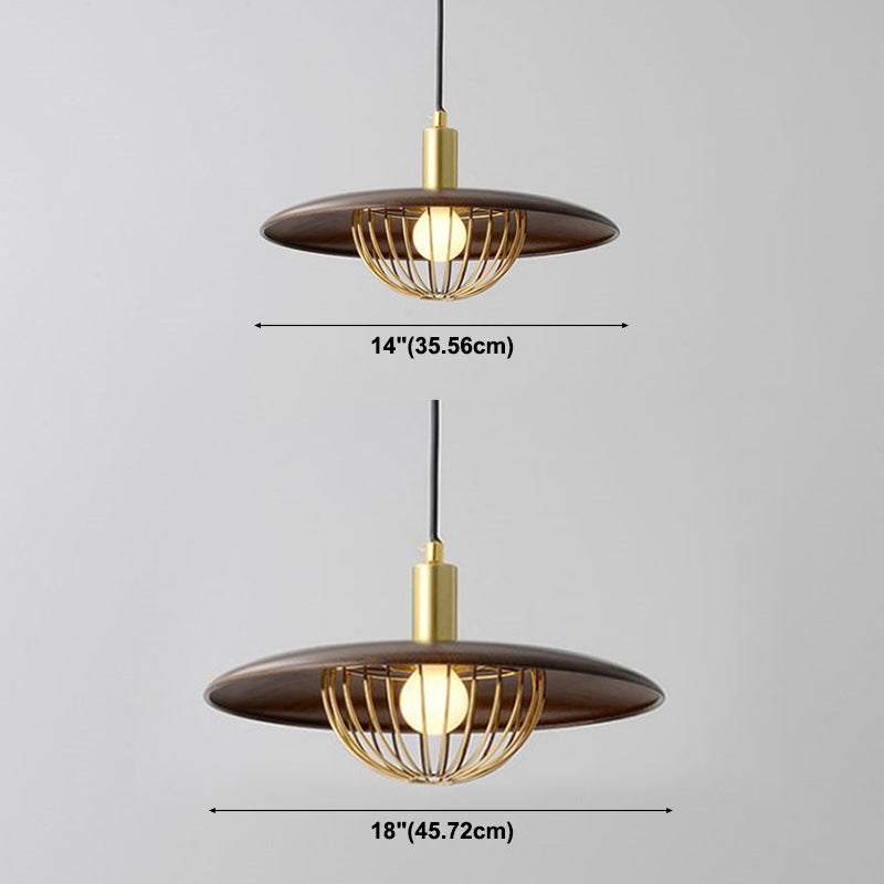 Minimalistischer Innenheimer hell, flacher Schatten mit Käfigmetall 1-Licht-Anhängerbeleuchtung