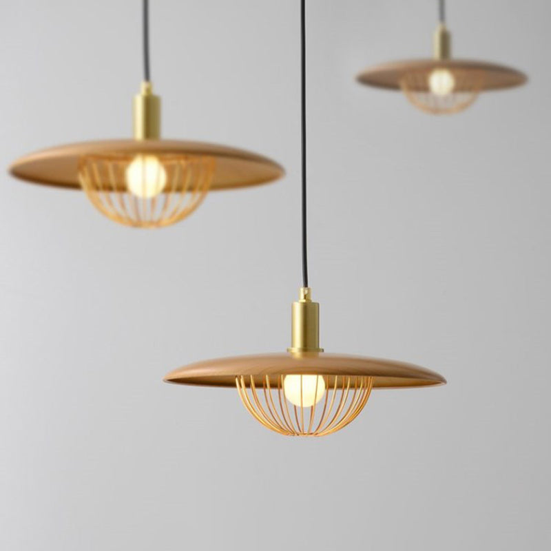 Minimalistischer Innenheimer hell, flacher Schatten mit Käfigmetall 1-Licht-Anhängerbeleuchtung