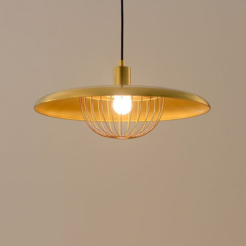 Minimalistischer Innenheimer hell, flacher Schatten mit Käfigmetall 1-Licht-Anhängerbeleuchtung