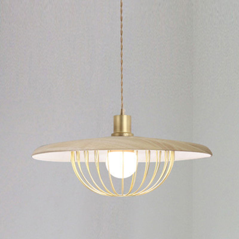 Minimalistischer Innenheimer hell, flacher Schatten mit Käfigmetall 1-Licht-Anhängerbeleuchtung