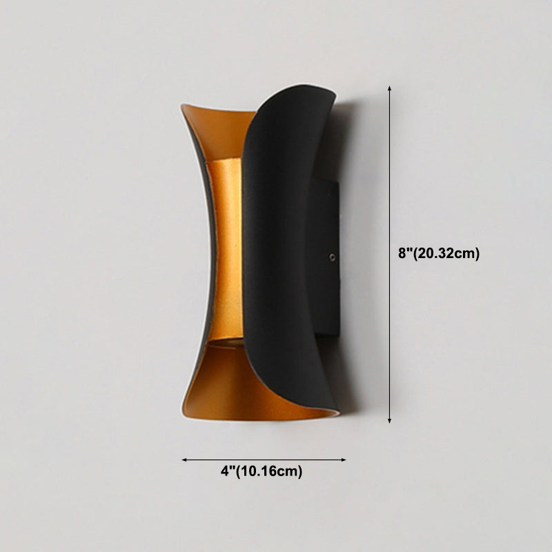 Modern Style Aluminum Wall Mounted Light Fixture 2-Lights Curved Sconce Lighting