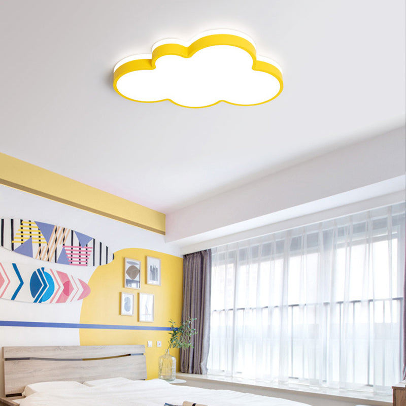 Lámpara de techo de macarrón de hierro forjado, montaje empotrado LED de nube acrílica, estilo nórdico moderno, para dormitorio