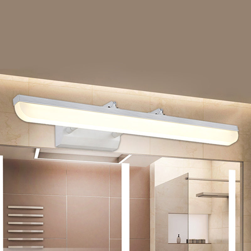 Linear Shade Swing Arm Wall Lighting Modern Style Metal 1 Light Sconce Lamp in White