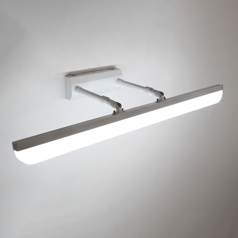 Linear Shade Swing Arm Wall Lighting Modern Style Metal 1 Light Sconce Lamp in White