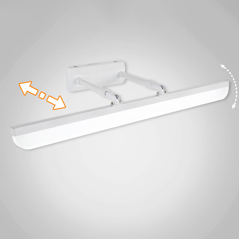 Linear Shade Swing Arm Wall Lighting Modern Style Metal 1 Light Sconce Lamp in White