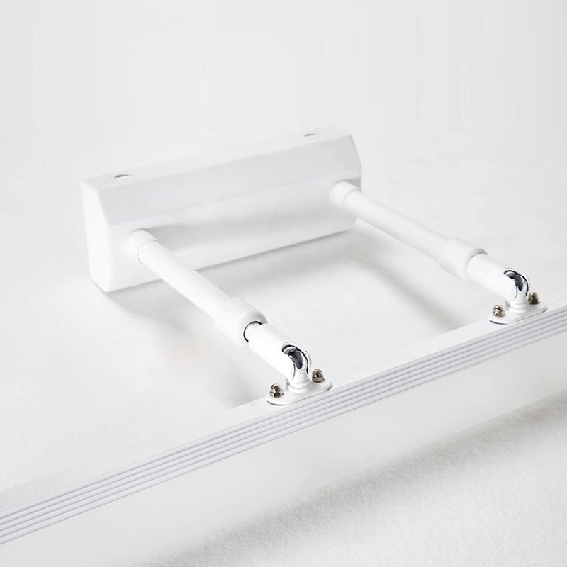 Linear Shade Swing Arm Wall Lighting Modern Style Metal 1 Light Sconce Lamp in White