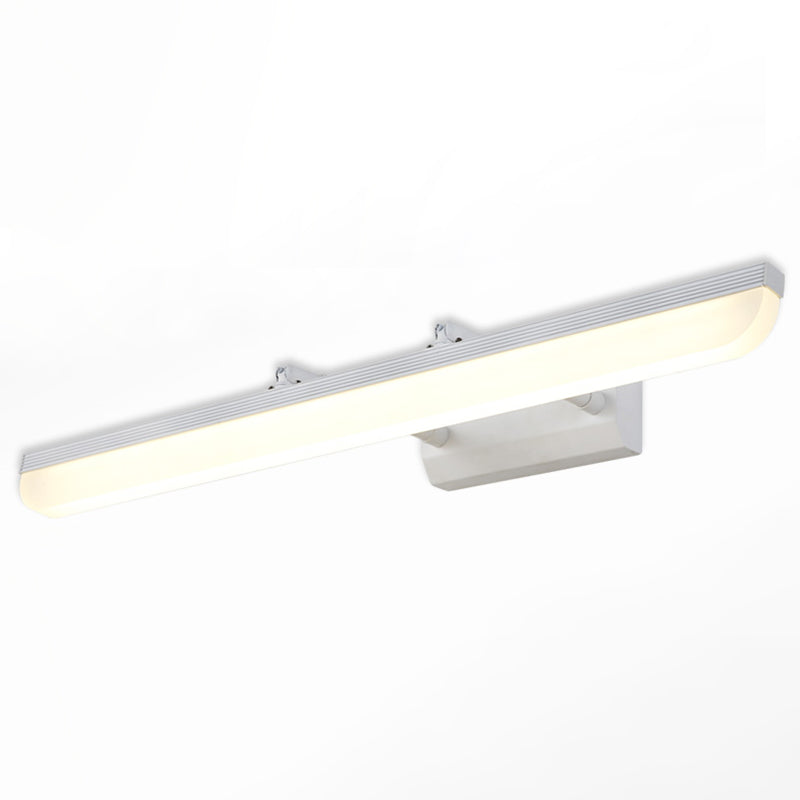 Linear Shade Swing Arm Wall Lighting Modern Style Metal 1 Light Sconce Lamp in White