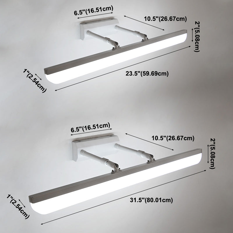 Linear Shade Swing Arm Wall Lighting Modern Style Metal 1 Light Sconce Lamp in White