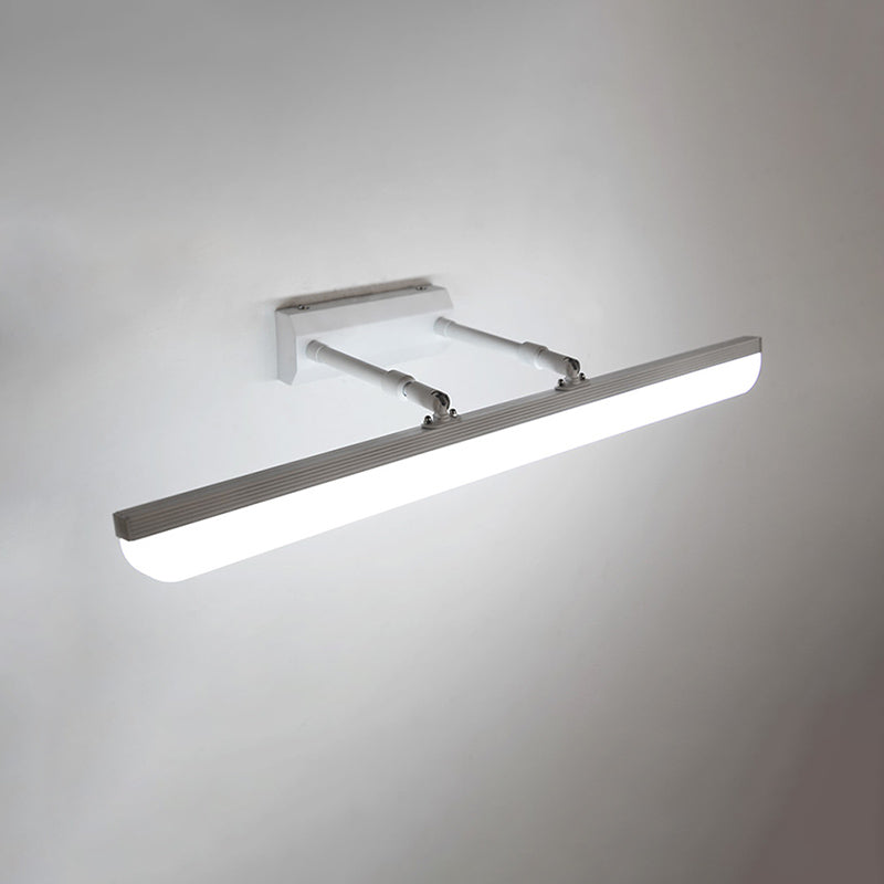 Linear Shade Swing Arm Wall Lighting Modern Style Metal 1 Light Sconce Lamp in White