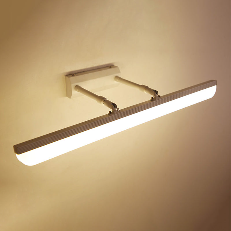 Linear Shade Swing Arm Wall Lighting Modern Style Metal 1 Light Sconce Lamp in White