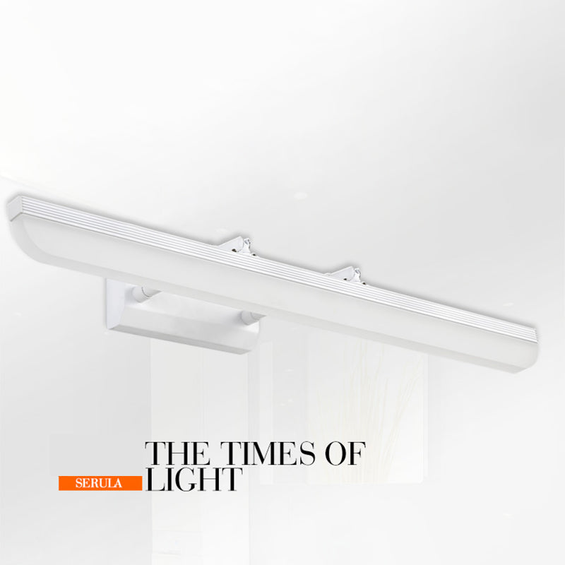 Linear Shade Swing Arm Wall Lighting Modern Style Metal 1 Light Sconce Lamp in White