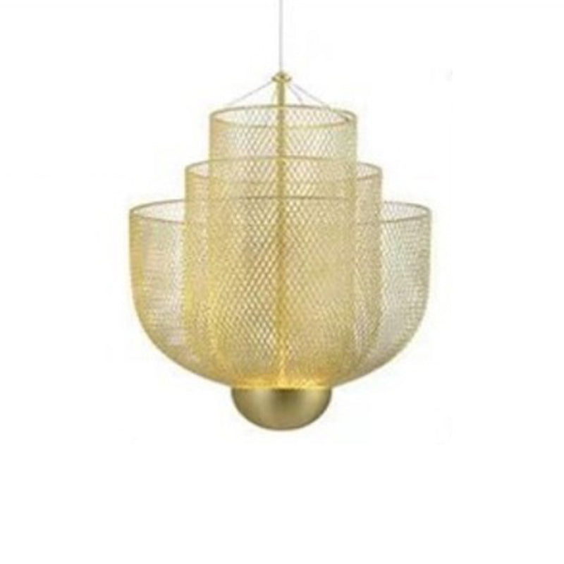 3-stufige minimalistische Käfighängung hängend, goldene Metallhängelampe für das Restaurant