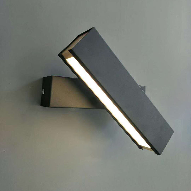 Hölzerne rechteckige LED -Wandleuchten in der modernen Einfachheit Schmiedeeisenwandlampe mit Acrylschatten