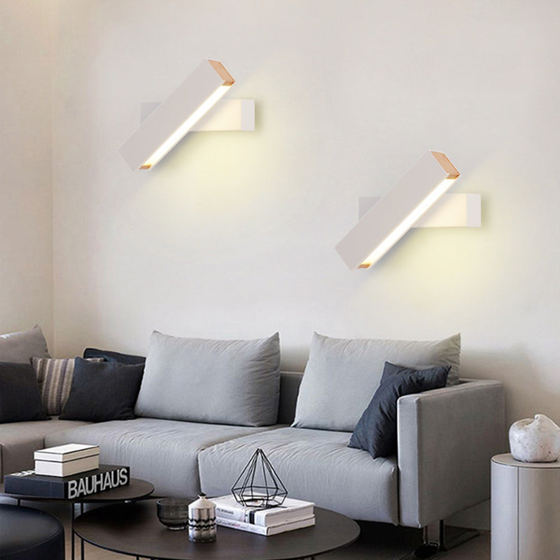 Hölzerne rechteckige LED -Wandleuchten in der modernen Einfachheit Schmiedeeisenwandlampe mit Acrylschatten