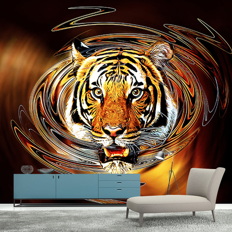 Illustration Tiger Wall Decal for Home Play Room Moisture Resistant, Made to Measure