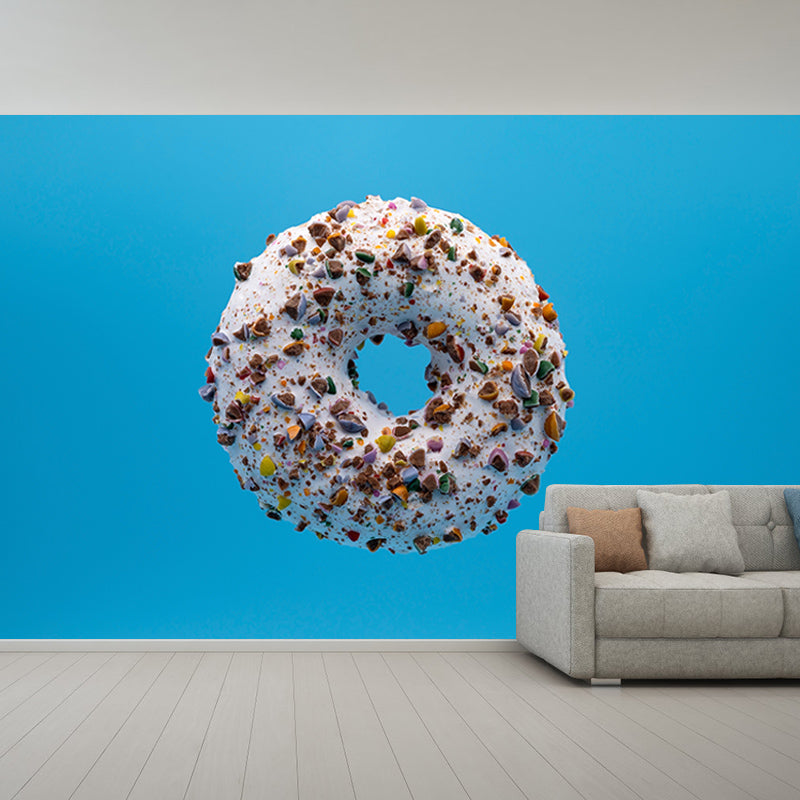 Chocolate Donut Mural Wallpaper Commercial Use for Dessert Shop, Made to Measure