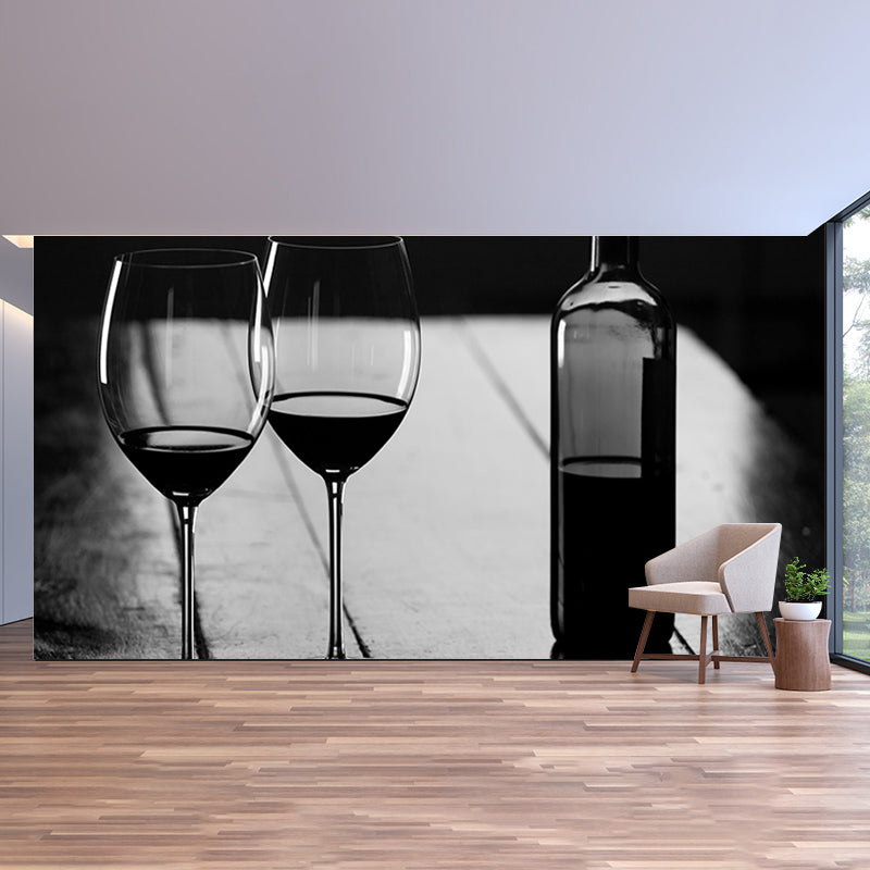 Nordic Style Wine Glass Mural Moisture Resistant Wall Art for Wine Shop, Made to Measure