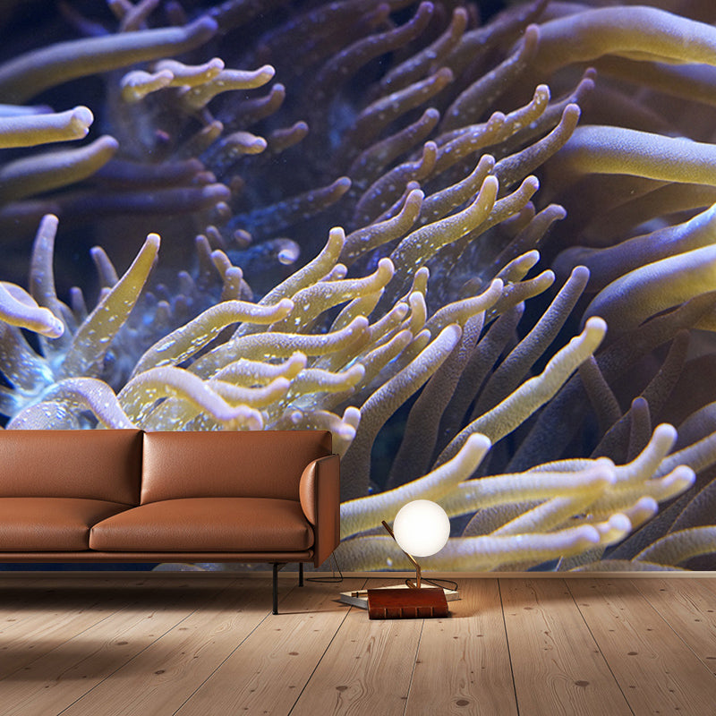 Seabed Swimming Creatures Mural Wallpaper Moisture-Resistant Wall Covering for Home