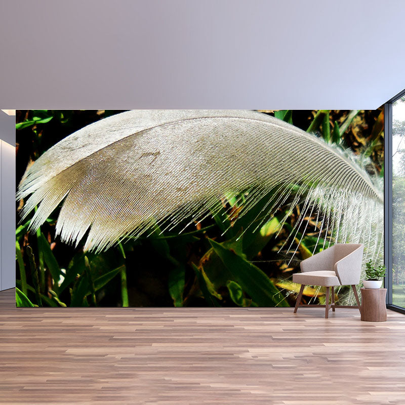 Minimalist Feather Mural Wallpaper Waterproofing Wall Covering for Sitting Room