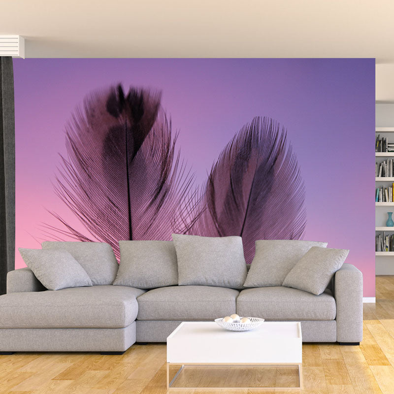 Minimalist Feather Mural Wallpaper Waterproofing Wall Covering for Sitting Room