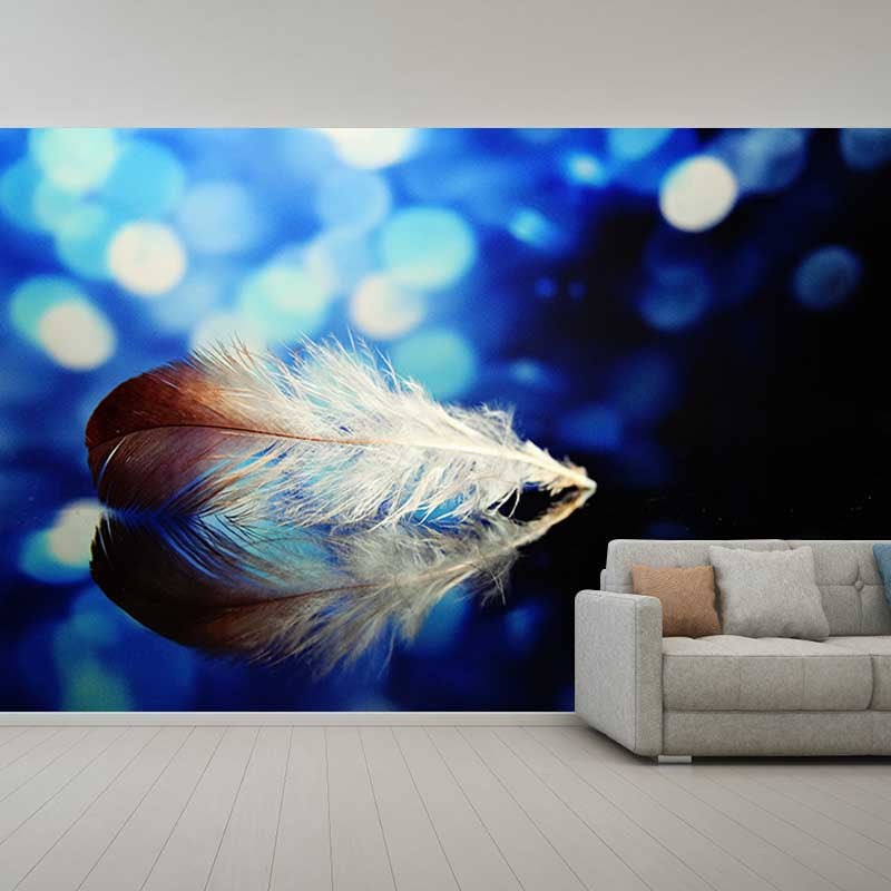 Feather Wall Mural Decal Girls' Bedroom Stain Resistant Wall Covering, Made to Measure