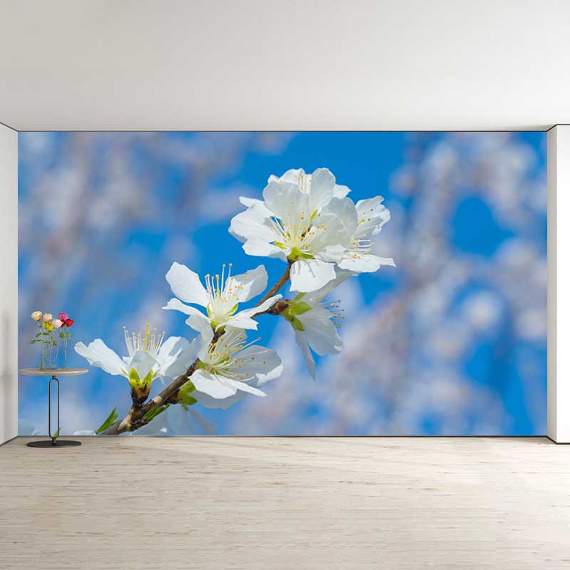 Chinese Style Blossom Flowers Wall Decals Waterproofing Mural, Custom Size
