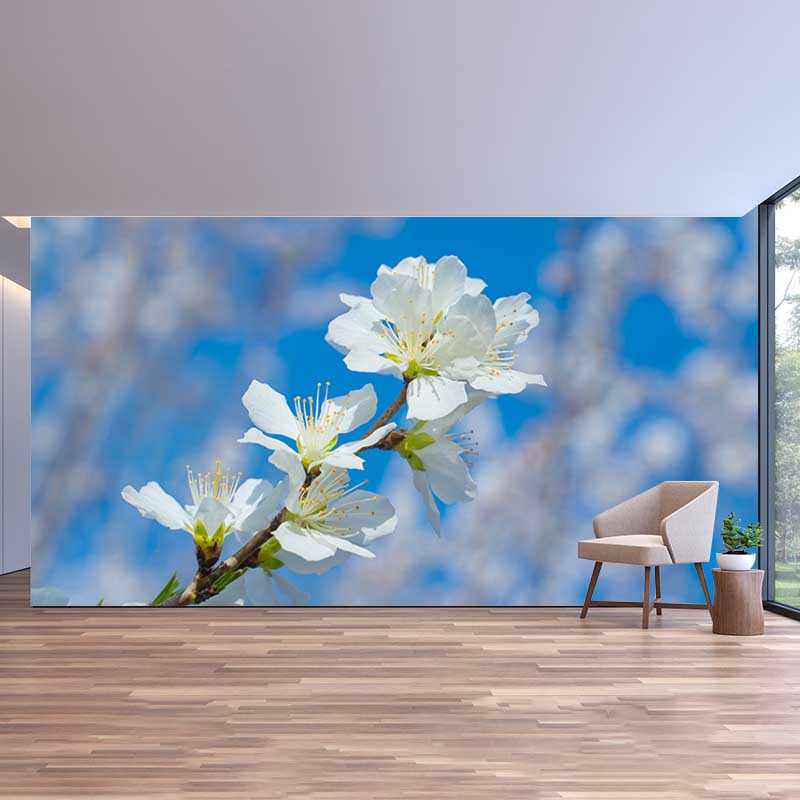 Chinese Style Blossom Flowers Wall Decals Waterproofing Mural, Custom Size