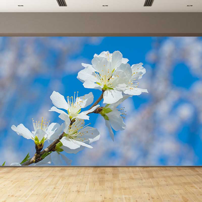 Chinese Style Blossom Flowers Wall Decals Waterproofing Mural, Custom Size