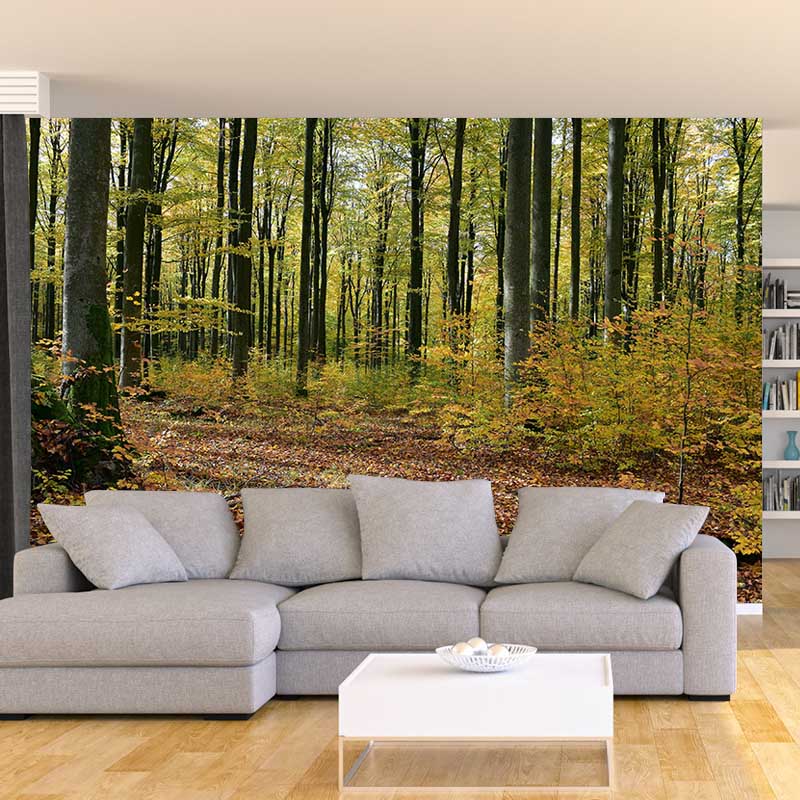 Crowded Forest Mural Wallpaper for Living Room Waterproofing Wall Covering, Made to Measure