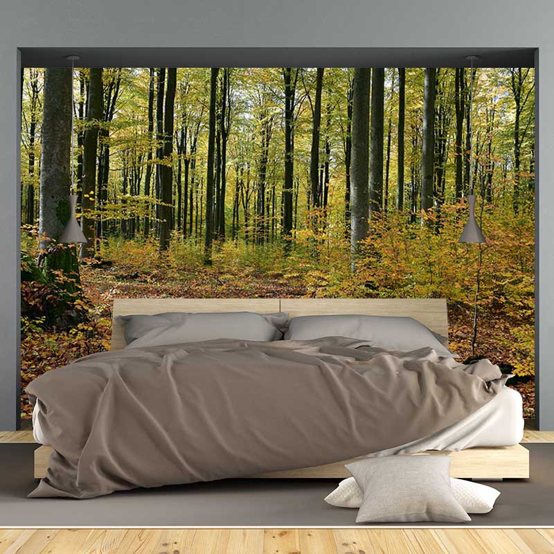 Crowded Forest Mural Wallpaper for Living Room Waterproofing Wall Covering, Made to Measure