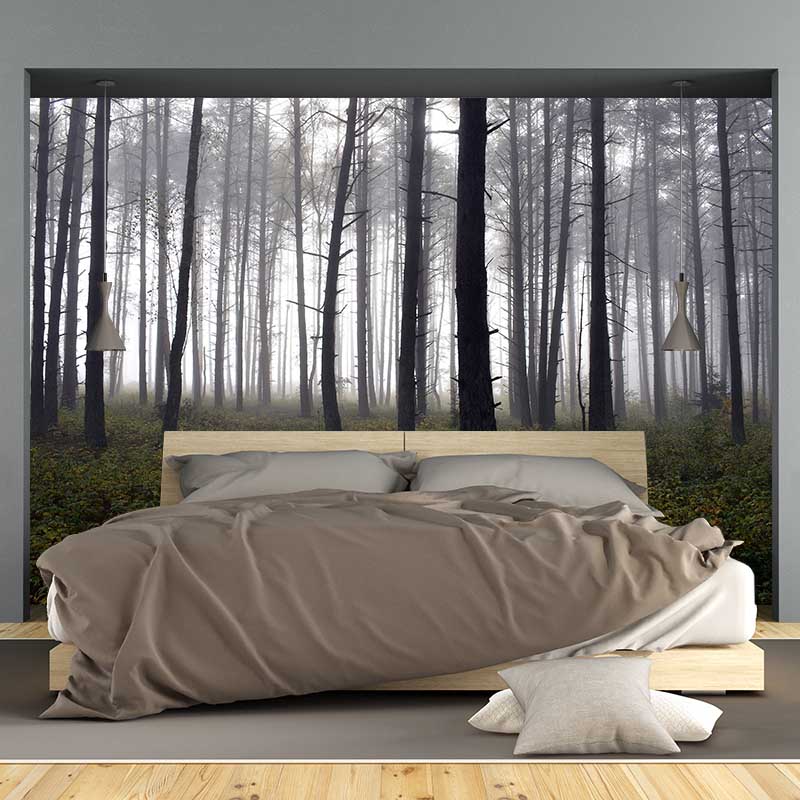 Crowded Forest Mural Wallpaper for Living Room Waterproofing Wall Covering, Made to Measure