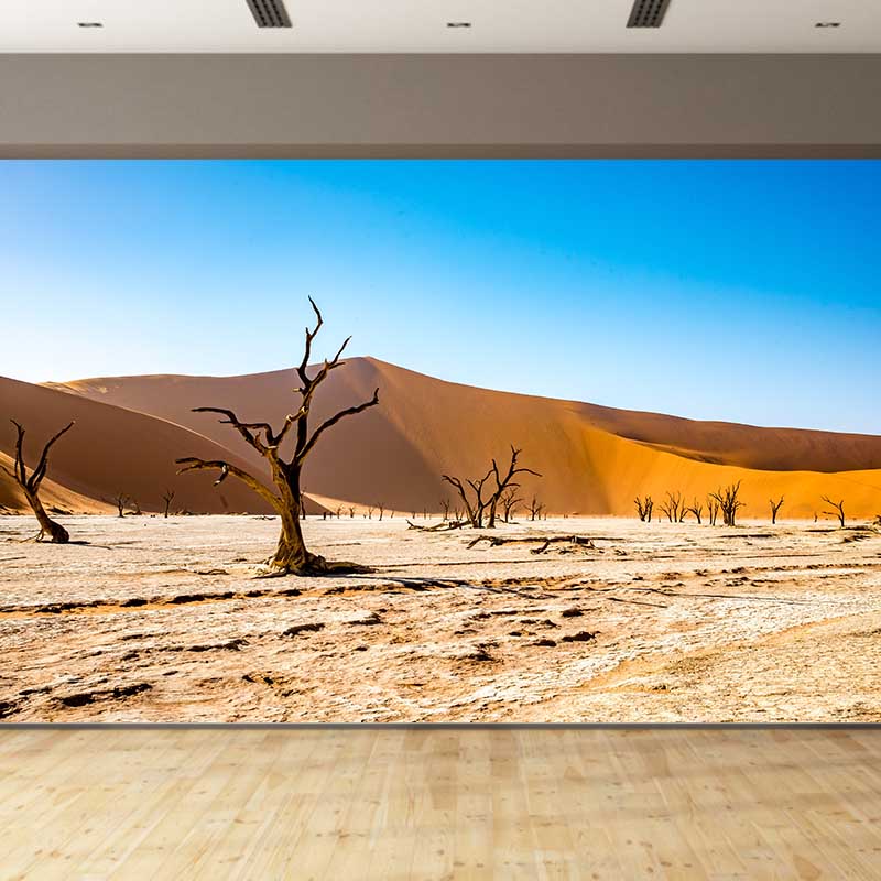 Desert Wall Mural Yellow Wall Covering for Sitting Room, Made to Measure