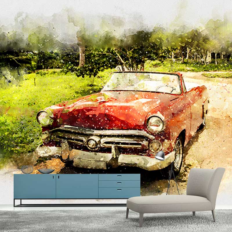 Modern Transportation Wallpaper Mural for Boys' Bedroom, Made to Measure