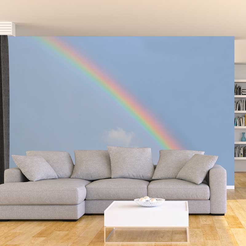 Rainbow Sky Murals Wallpaper for Bedroom, Waterproofing, Custom Size Available