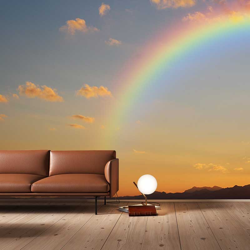 Rainbow Sky Murals Wallpaper for Bedroom, Waterproofing, Custom Size Available