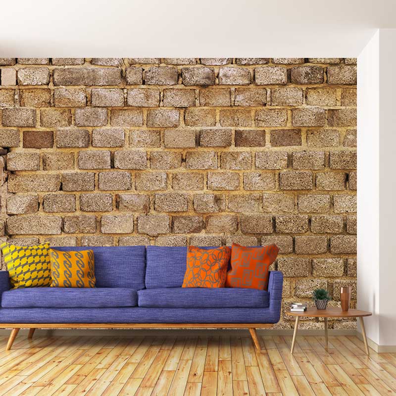Old Brick Wall Murals for Restaurant Washable Wall Covering, Custom Size Available