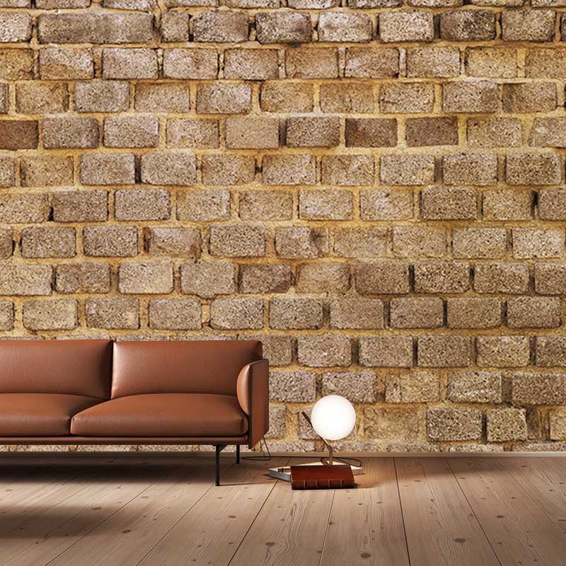 Old Brick Wall Murals for Restaurant Washable Wall Covering, Custom Size Available