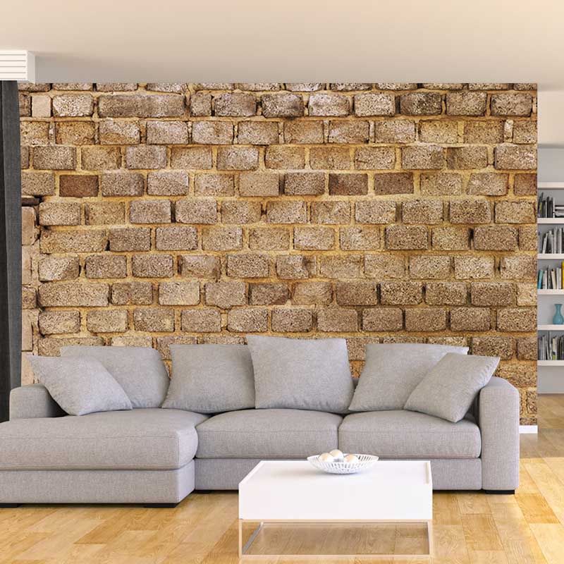 Old Brick Wall Murals for Restaurant Washable Wall Covering, Custom Size Available