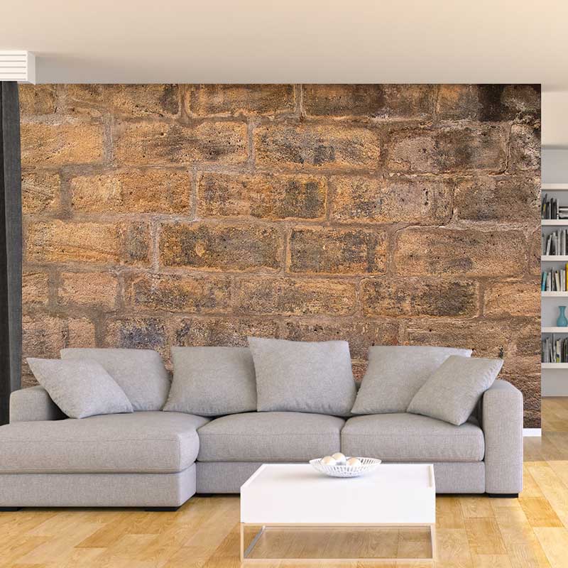 Old Brick Wall Murals for Restaurant Washable Wall Covering, Custom Size Available